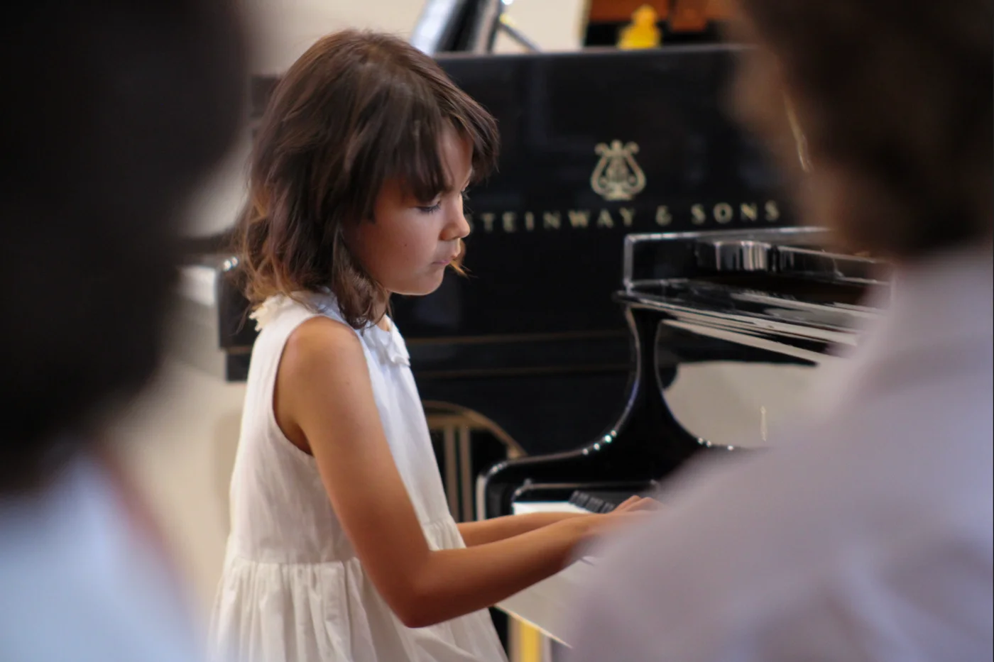 Amelia Johnson performing at the Steinway grand piano